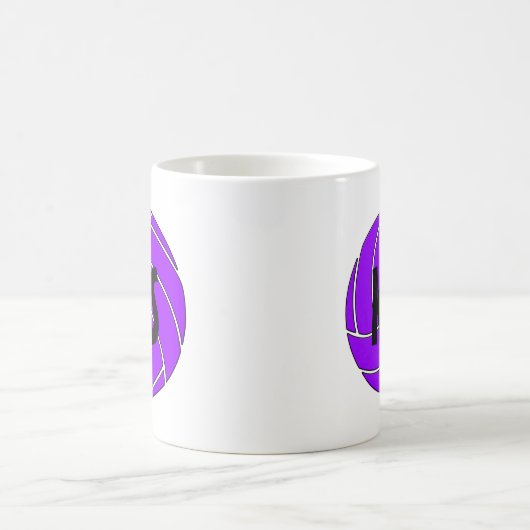 Individuell anpassbare Lila Volleyball-Kaffee-Tass Kaffeetasse (Mittel)