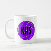 Individuell anpassbare Lila Volleyball-Kaffee-Tass Kaffeetasse (Links)