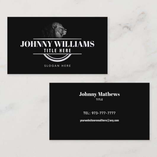 Individuell anpassbare Lion Business Cards Visitenkarte (Vorne/Hinten)