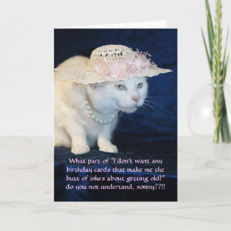 Individuell anpassbare, lustige Katze Geburtstag f Karte