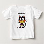 Individuell anpassbare, lustige Katze mit Name und Baby T-shirt (Vorderseite)