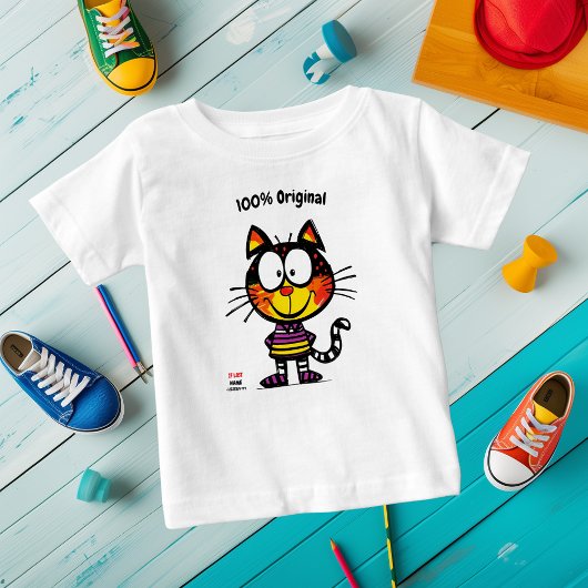 Individuell anpassbare, lustige Katze mit Name und Baby T-shirt