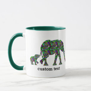 Individuell anpassbare Mama Elephant und Baby Elep Tasse