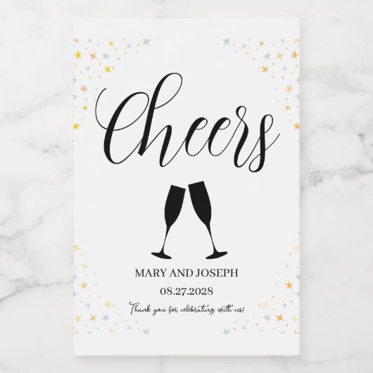 ✨ individuell anpassbare Mini-Hochzeitsweinmarken Weinetikett (Einzelnes Label)