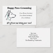 Individuell anpassbare Minimalistische Dog Groomin Visitenkarte (Vorne/Hinten)