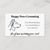 Individuell anpassbare Minimalistische Dog Groomin Visitenkarte (Vorderseite)
