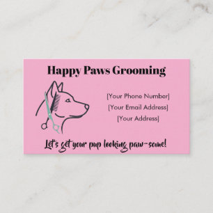 Individuell anpassbare Minimalistische Dog Groomin Visitenkarte