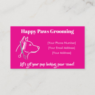 Individuell anpassbare Minimalistische Dog Groomin Visitenkarte
