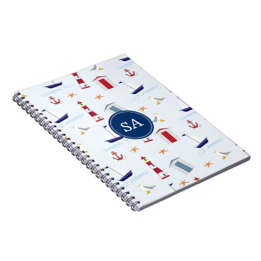 Individuell anpassbare Mit Monogramm nautische Zur Notizblock (Rechte Seite)