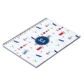 Individuell anpassbare Mit Monogramm nautische Zur Notizblock (Linke Seite)