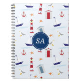 Individuell anpassbare Mit Monogramm nautische Zur Notizblock (Vorderseite)
