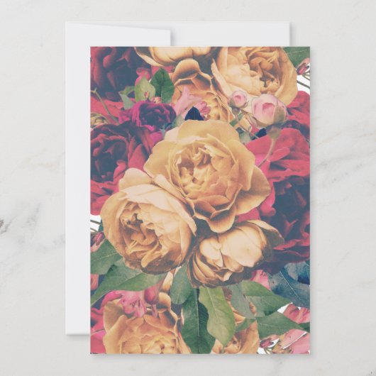 Individuell anpassbare moderne Boho-Rose Hochzeit Einladung (Rückseite)