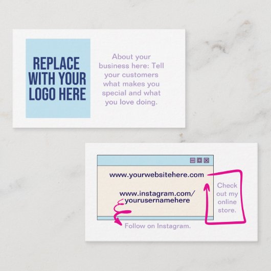 Individuell anpassbare, moderne Visitenkarte (Vorne/Hinten)