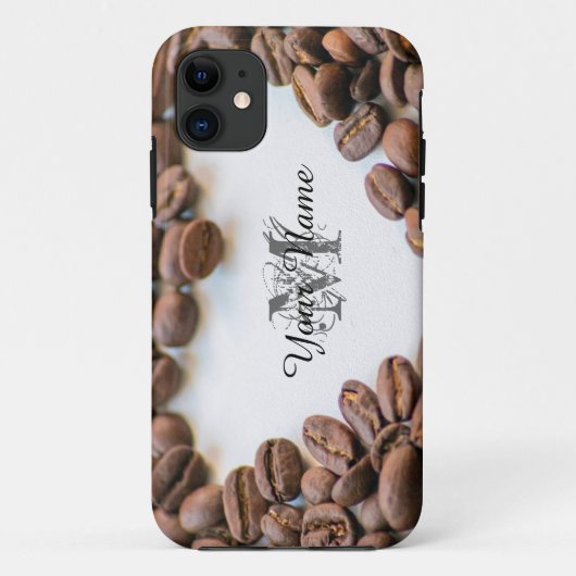 Individuell anpassbare Monogram Coffeeholic Handy  Case-Mate iPhone Hülle (Rückseite)