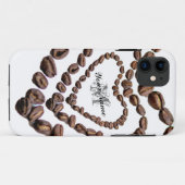 Individuell anpassbare Monogram Coffeeholic Handy Case-Mate iPhone Hülle (Rückseite (Horizontal))