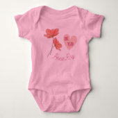 Individuell anpassbare Niedlich- & Girly-Blume 1 J Baby Strampler (Vorderseite)