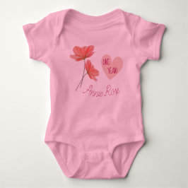 Individuell anpassbare Niedlich- & Girly-Blume 1 J Baby Strampler