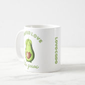 Individuell anpassbare Niedliche Avocado Handgezei Kaffeetasse (Vorderseite Links)