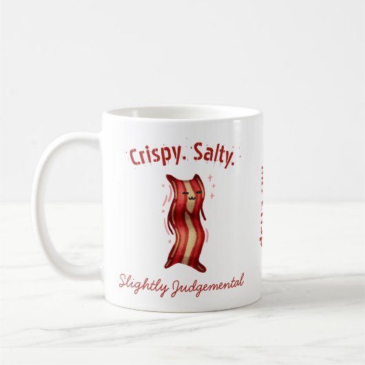 Individuell anpassbare Niedliche Bacon Hand Gezeic Kaffeetasse (Links)