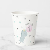 Individuell anpassbare Niedliche Dinosaurier Gebur Pappbecher (Vorderseite)