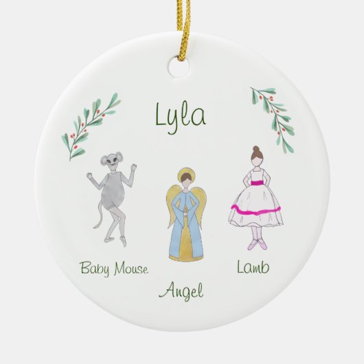 Individuell anpassbare Nutcracker Lamb/Baby Maus/E Keramik Ornament (Vorne)