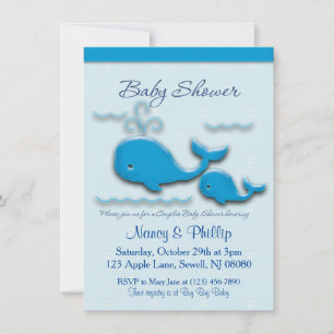 Individuell anpassbare Paare Whale Baby Dusche Einladung