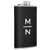 Individuell anpassbare persönliche Monogramm Flachmann (Rechts)