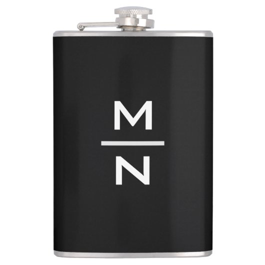 Individuell anpassbare persönliche Monogramm Flachmann (Vorderseite)