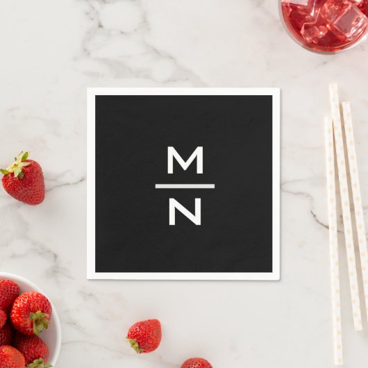 Individuell anpassbare persönliche Monogramm Serviette (Beispiel)