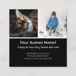 Individuell anpassbare Pet Care Business Card mit  Quadratische Visitenkarte