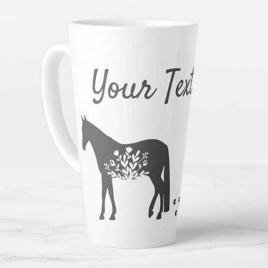 Individuell anpassbare Pferde Latte Tasse (Linke Ecke)