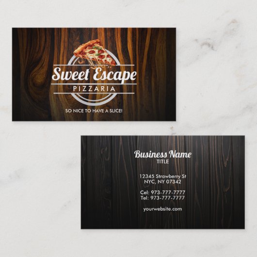 Individuell anpassbare Pizza-Visitenkarten Visitenkarte (Vorne/Hinten)