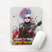 Individuell anpassbare Punk Girl Gitarrist Art Ins Mousepad (Mit Mouse)