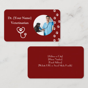 Individuell anpassbare Red Business Card für Veter Visitenkarte