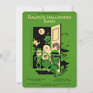 Individuell anpassbare Retro-Halloween-Party Einla Einladung
