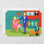 Individuell anpassbare Retro Martini Couple Einlad Einladung (Vorderseite)