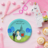 Individuell anpassbare Retro-Teller für Hochzeitsc Pappteller (Party)