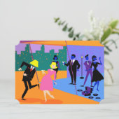 Individuell anpassbare Retro Urban Dach Party Einl Einladung (Stehend Vorderseite)