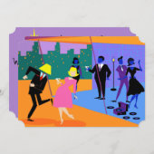 Individuell anpassbare Retro Urban Dach Party Einl Einladung (Vorne/Hinten)