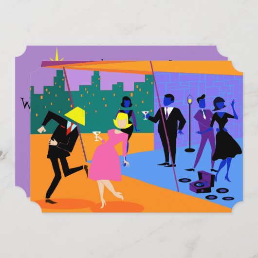 Individuell anpassbare Retro Urban Dach Party Einl Einladung (Vorne/Hinten)