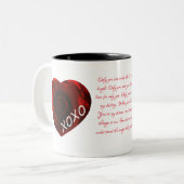 Individuell anpassbare Rose Herz Zwei-Tone-Kaffee- Zweifarbige Tasse (Vorderseite Links)