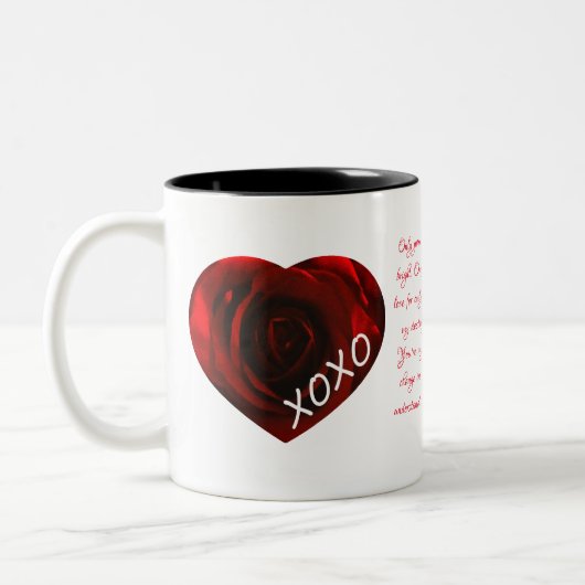 Individuell anpassbare Rose Herz Zwei-Tone-Kaffee- Zweifarbige Tasse (Links)