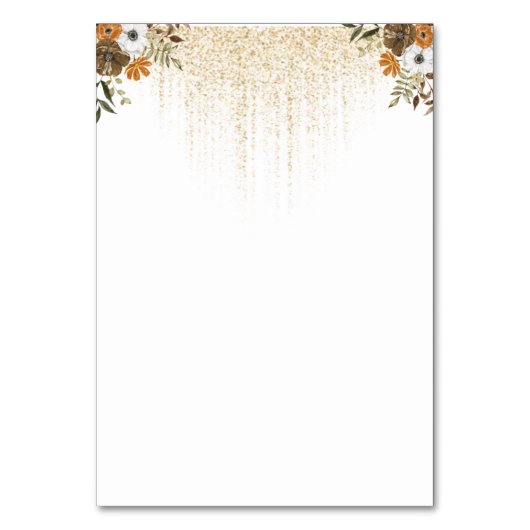 Individuell anpassbare Rustic Boho Fall Tischnumme Tischnummer (Rückseite)