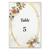 Individuell anpassbare Rustic Boho Fall Tischnumme Tischnummer (Vorderseite)