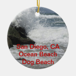 Individuell anpassbare San Diego, Ocean Beach, CA Keramikornament