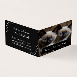 Individuell anpassbare schwarze Falten-Visitenkart Visitenkarten