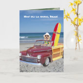 Individuell anpassbare Sonnensurfer zum Geburtstag Karte (Gelbe Blume)