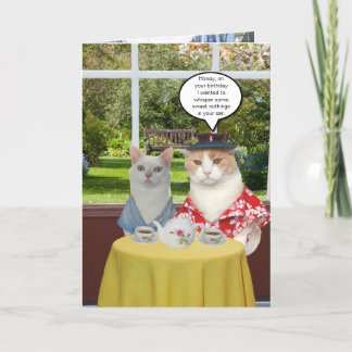Individuell anpassbare, sonnige Katze Geburtstag f Karte