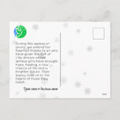 Individuell anpassbare Spendenlebenskarte für Unte Feiertagspostkarte (Rückseite)