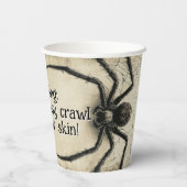 Individuell anpassbare Spine-Kribbelspinne HALLOWE Pappbecher (Rückseite)